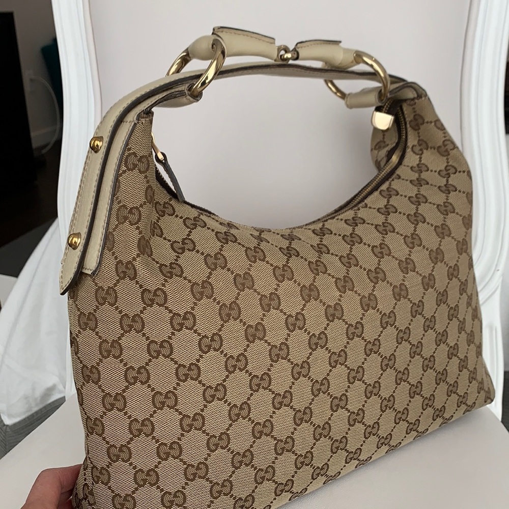 Authentic Gucci GG Horsebit Hobo Bag
